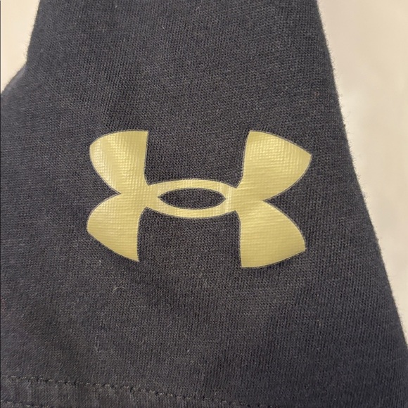 Under Armour Black Tee with Bold Orange Text Men’s Size Small - Picture 4 of 6